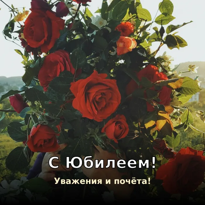 Красивые картинки с Юбилеем (15 шт.). С Юбилеем — уважения и почёта