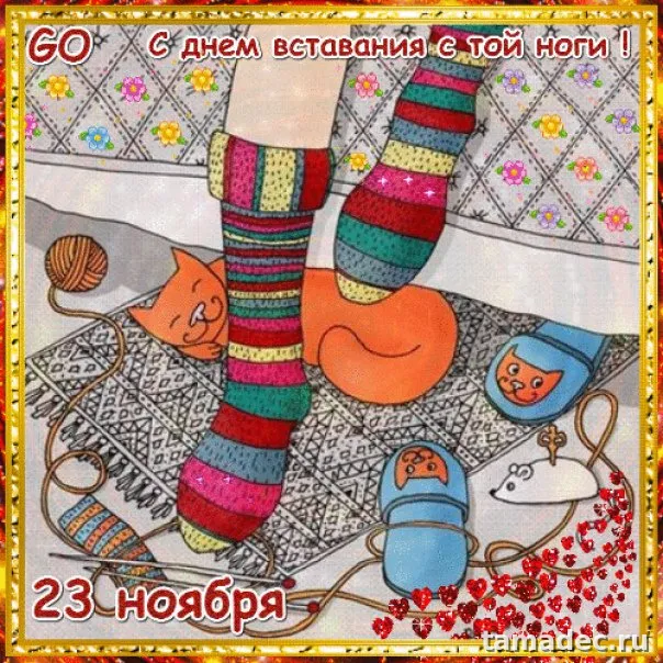 Картинки с Днем вставания с той ноги (35 открыток). Красивые и прикольные открытки с Днем вставания с той ноги