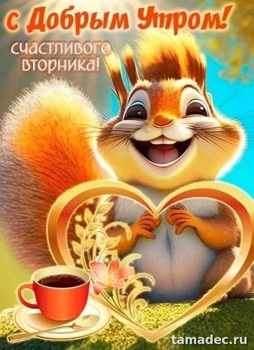Картинки Доброго утра вторника. Прикольные картинки Доброго утра вторника