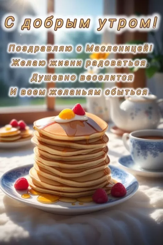 Открытки и картинки с Масленицей . Картинки Доброе утро на Масленицу