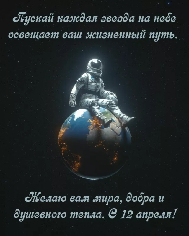 Открытки с Днем космонавтики. 12 апреля космонавтика картинки