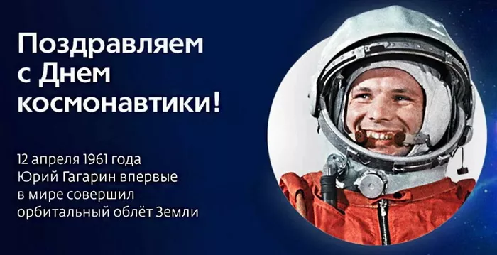 Открытки с Днем космонавтики. Гагарин картинки
