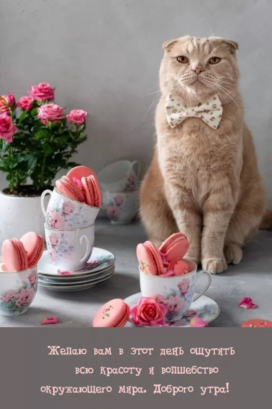 Картинки котиков с добрым утром. Котики с добрым утром картинки котиков