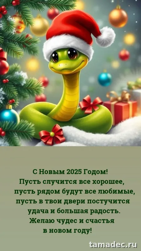 Картинки с наступающем новым годом 2025 . Картинки с новым 2025 годом змеи