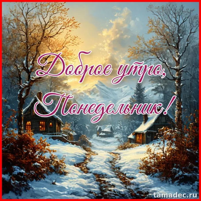Картинки доброе утро понедельника. Картинки с добрым утром понедельника зимние