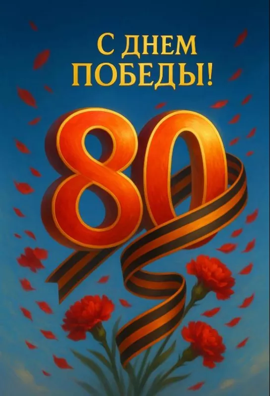  Открытка с 9 мая . Открытка с днем победы 80 лет