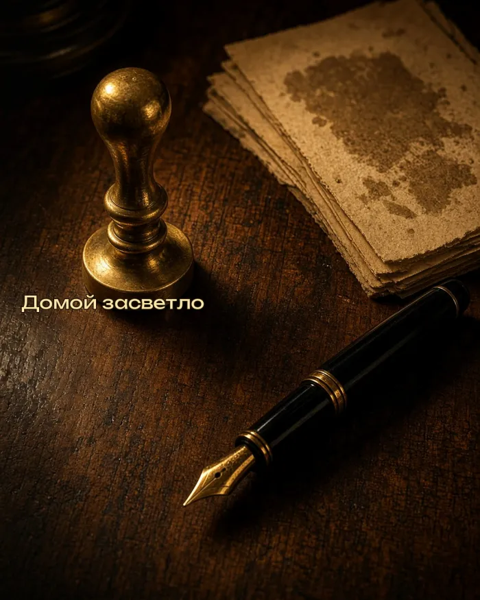 Открытка «Домой засветло» — печать и перо